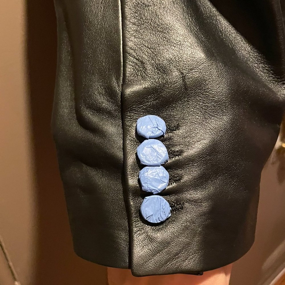 Mugler H&M Collab - Men's Defined-waist Leather Blazer  - Size 48R - Picture 4 of 8